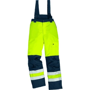 Pantaloni impermeabili, călduroși, de înaltă vizibilitate - Oxford - 100% poliester - Acoperire poliuretanică | Căptuşeală: Tafta - 100% poliester, culori: Galben fluorescent-Bleumarin, Portocaliu fluorescent-Bleumar