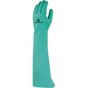 Mănușă impermeabilă fără fixare, neimpregnată cu pudră - Nitril neted - Lungime : 460 mm , culori: Verde