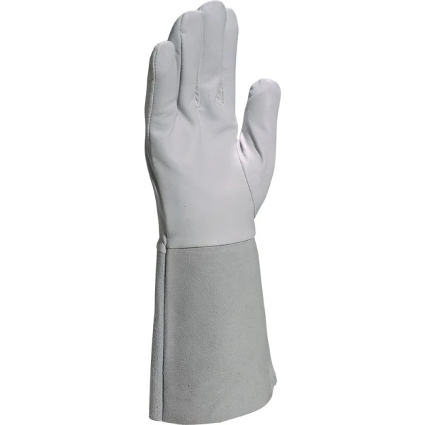 Mănușă preformată palmă piele/dos piele - Capră - Lungime :  350   mm , culoare Gri