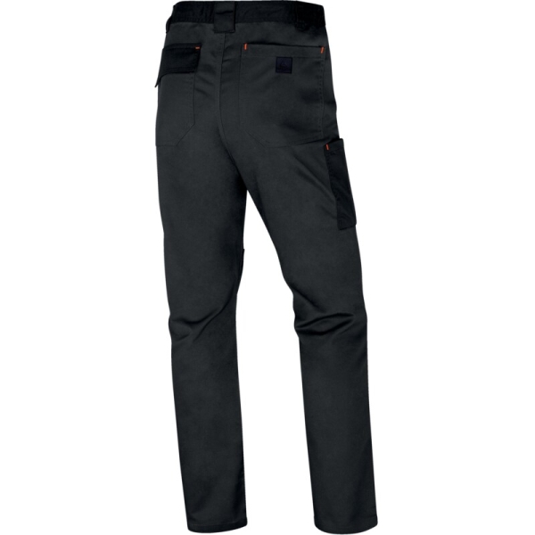 Pantaloni de lucru -  Twill - 63% poliester 34% bumbac 3% elastan, culori: Gri închis-Portocaliu