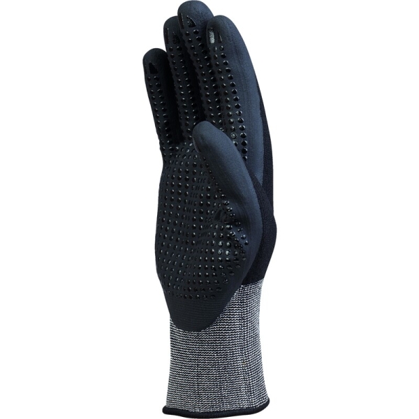 Mănușă tricotată cu strat protector - Poliester, Spandex - Spumă de nitril - Calibru : 15, culori: Negru