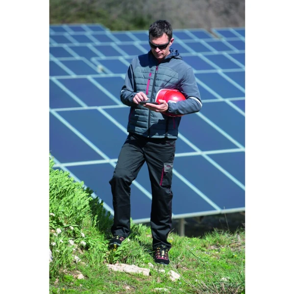 Jachetă călduroasă - Pânză - 100% poliester - Acoperire poliuretanică | Softshell - 96% poliester 4% elastan - 2 straturi laminate | Căptuşeală: Tafta - 100% poliester, culori: Gri