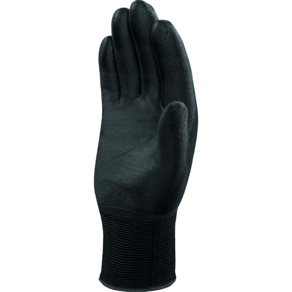 Mănușă tricotată cu strat protector - Poliamidă - PU - Calibru : 15, culori: Negru