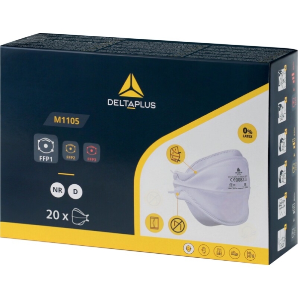 Semimască de unică folosință - Material sintetic nețesut - Cutie de 20, culoare Alb