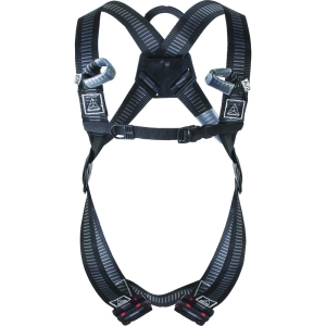 Ham anticădere dielectric - Oțel, Plastic, Poliester - Punct de prindere pentru oprirea căderii: Dorsal, Sternal, culoare Negru-Gri