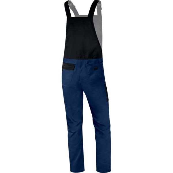 Salopetă de lucru -  Twill - 65% poliester 35% bumbac, culori: Bleumarin-Albastru regal, Gri închis, Gri închis-Galben, Gri-Portocaliu