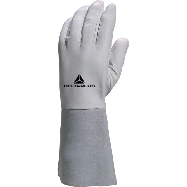 Mănușă preformată palmă piele/dos piele - Capră - Lungime :  350   mm , culoare Gri