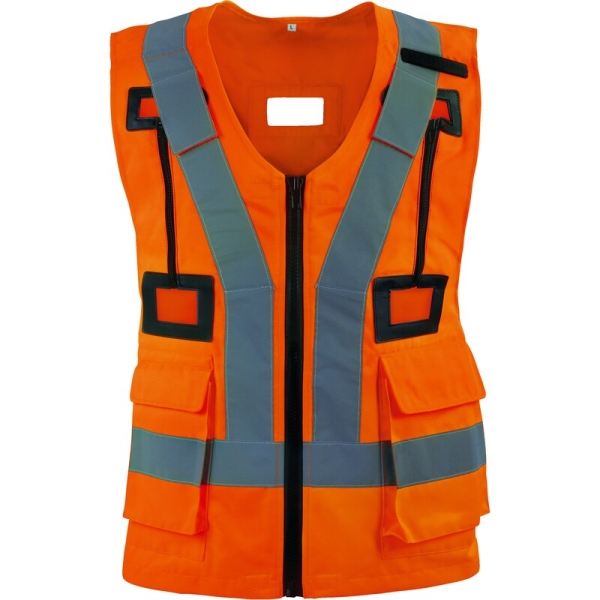 Vestă de mare vizibilitate pentru ham - 80% poliester - 20% bumbac, culoare Portocaliu fluorescent