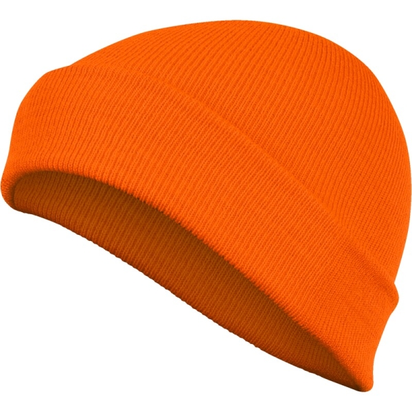 Căciulă -  Tricotaj - 100% acril - 320 g/m², culoare Portocaliu fluorescent