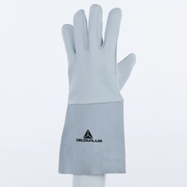 Mănușă preformată palmă piele/dos piele - Capră - Lungime :  350   mm , culoare Gri