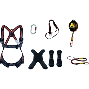 Kit lucru la inaltime: 1x HAR23, 1x AN13006C, 1x HA200, 1x AM002X5, 1x HALEG, 1x HAPAD, 1x LV102100, culoare Negru-Portocaliu