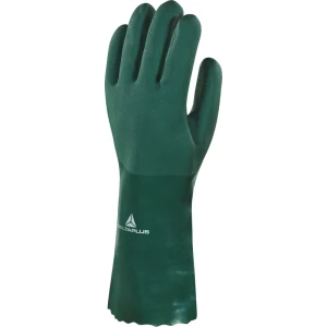 Mănușă impermeabilă cu fixare - Bumbac - Înveliș dublu din PVC - Lungime :  350   mm , culori: Verde