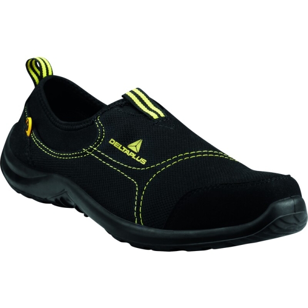 Pantofi de Protecție Delta Plus Miami S1P ESD, Tip Espadrilă, Poliester și Bumbac, Bombeu și Lamelă Oțel, Negru