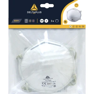 Semimască de unică folosință - Material sintetic nețesut - Pungă de 3, culoare Alb