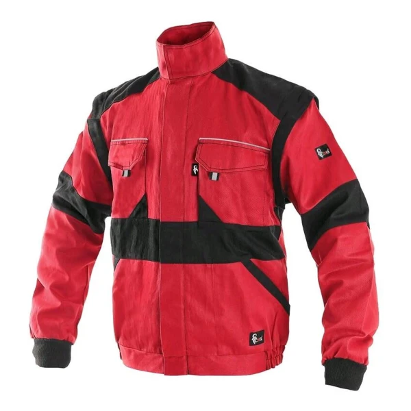 Lux-Eda-Rosu-Negru Jacheta de lucru Lux Eda– bumbac twill cu mâneci detașabile