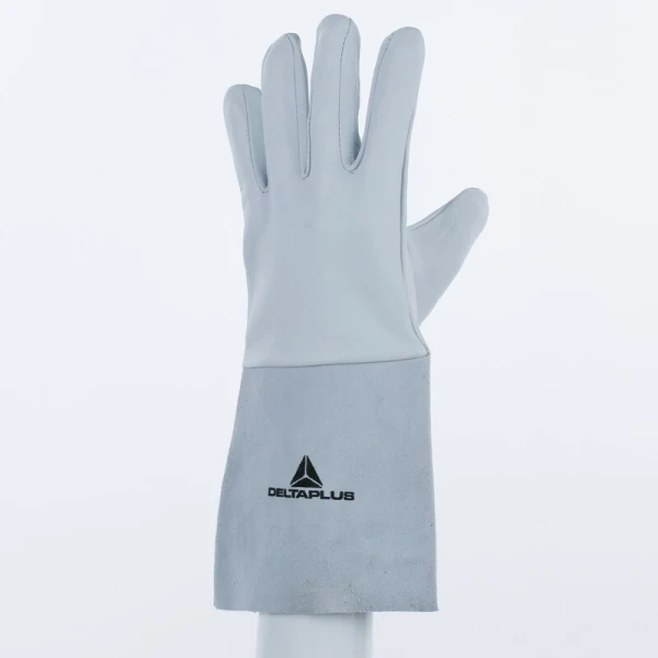 Mănușă preformată palmă piele/dos piele - Capră - Lungime :  350   mm , culoare Gri