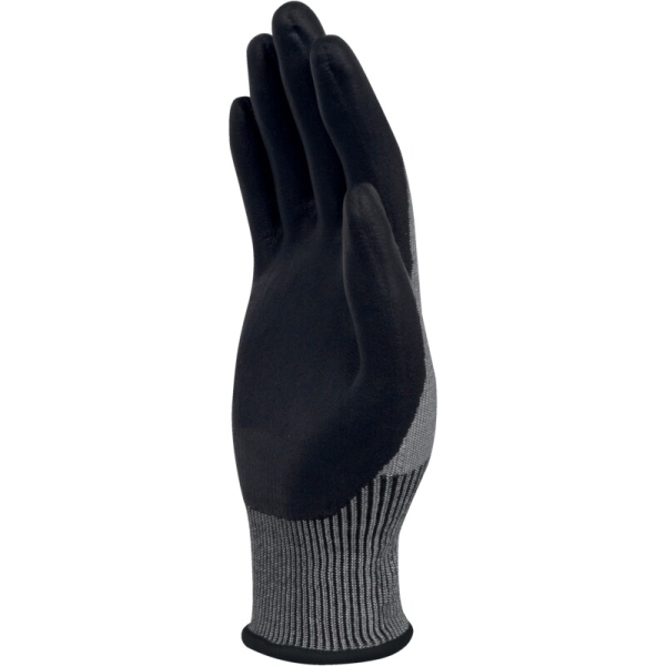Mănușă tricotată cu strat protector - Poliester, Spandex, Fibră de oțel inoxidabil - Spumă de nitril - Calibru : 18 - Pungă de 3, culori: Gri-Negru