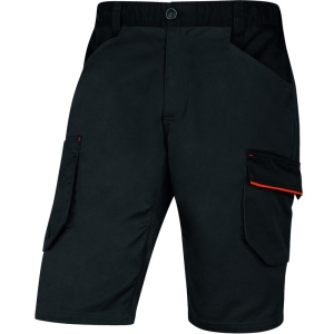 Bermudă de lucru -  Twill - 63% poliester 34% bumbac 3% elastan, culori: Gri închis-Portocaliu