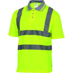 Tricou polo de înaltă vizibilitate - Tricotaj - 100% poliester - 160 g/m², culori: Galben fluorescent, Portocaliu fluorescent