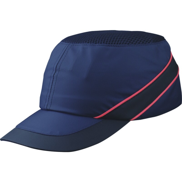 Șapcă anti-impact - Material textil - Polietilenă, culori: Bleumarin-Portocaliu, Gri-Galben, Galben fluorescent-Gri, Negru-Roșu