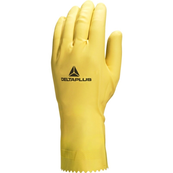Mănușă impermeabilă fără fixare, neimpregnată cu pudră - Latex neted - Lungime :  300   mm , culori: Natural