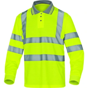 Tricou polo de înaltă vizibilitate - Tricot Piqué - 100% poliester - 235 g/m², culori: Galben fluorescent, Portocaliu fluorescent