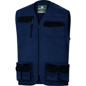 Vestă de lucru -  Twill - 65% poliester 35% bumbac, culori: Bleumarin-Albastru regal, Gri închis, Gri-Portocaliu