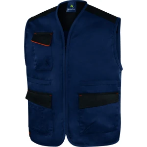 Vestă de lucru -  Twill - 65% poliester 35% bumbac, culori: Bleumarin-Portocaliu, Gri închis, Gri