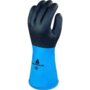 Mănușă impermeabilă cu fixare - Acril - Strat dublu de nitril/PVC - Calibru : 10 - Lungime : 300 mm , culori: Albastru