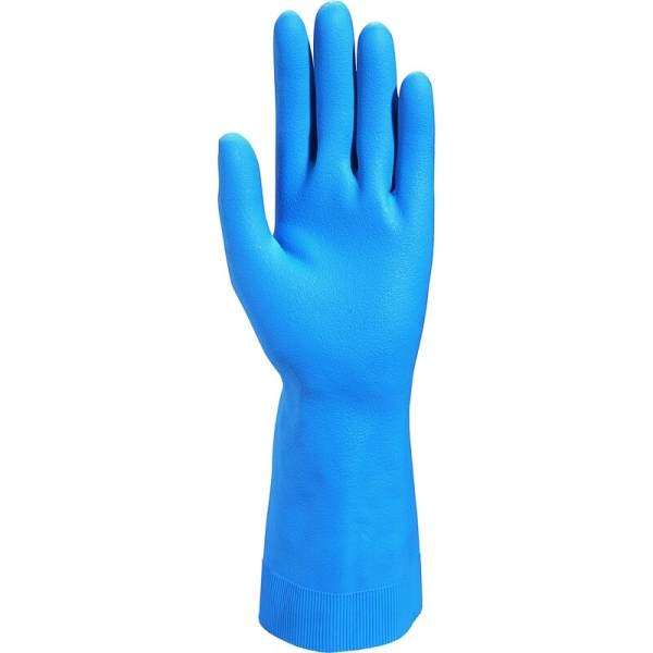 Mănușă impermeabilă fără fixare, cu material polar - Latex texturat aderent - Lungime :  320   mm , culori: Albastru