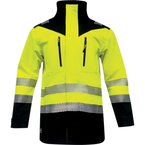 Jachetă impermeabilă, de înaltă vizibilitate -  Pânză - 100% poliester reciclat - Membrana de PU din grafen, culori: Galben fluorescent-Negru, Portocaliu Fluo-Negru