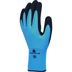Mănușă tricotată cu strat protector - Poliamidă, Acril - Înveliș dublu din latex - Calibru : 15, culori: Albastru-Negru