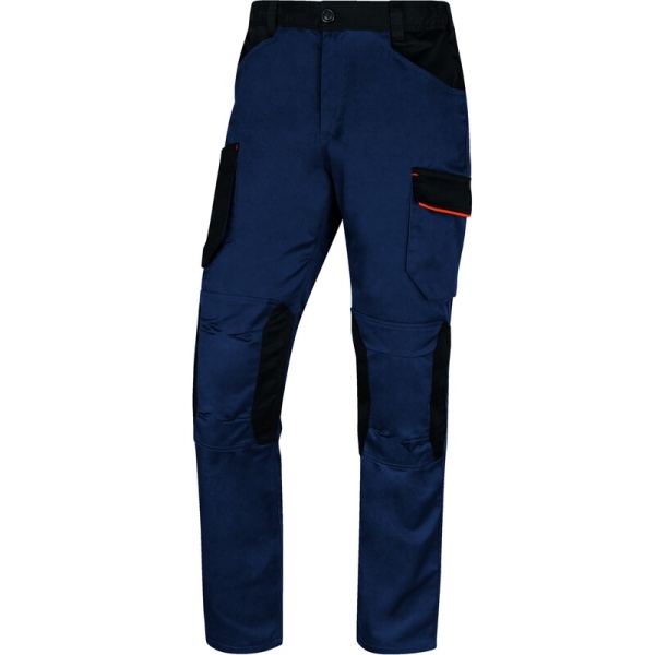 Pantaloni de lucru -  Twill - 63% poliester 34% bumbac 3% elastan, culori: Gri-Portocaliu, Gri închis-Portocaliu, Gri închis-Roșu, Bleumarin-Portocaliu