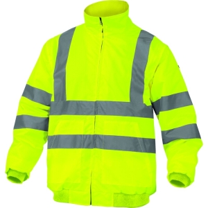Jachetă de ploaie 2 în 1 de înaltă vizibilitate -  Oxford - 100% poliester - Acoperire poliuretanică | Căptuşeală: Fleece - 100% poliester, culori: Galben fluorescent, Portocaliu fluorescent
