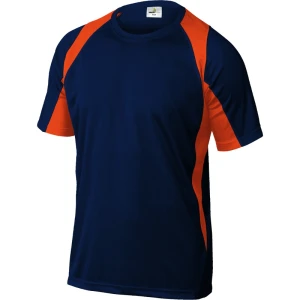 Tricou - Tricotaj - 100% poliester, culori: Gri-Bleumarin, Bleumarin-Portocaliu, Negru-Galben, Portocaliu-Bleumarin, Verde-Gri, Roșu-Gri