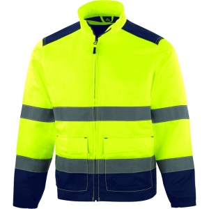 Jachetă de lucru de înaltă vizibilitate -  Twill - 80% poliester 20% bumbac - 240 g/m², culori: Galben fluorescent-Bleumarin, Portocaliu fluorescent-Bleumar