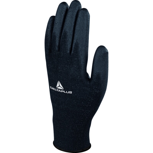 Mănușă tricotată cu strat protector - Poliester - PU - Calibru : 13, culori: Negru