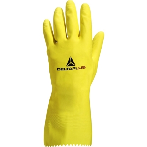 Mănușă impermeabilă fără fixare, cu material polar - Latex cu motiv ștanțat - Lungime :  300   mm , culori: Galben
