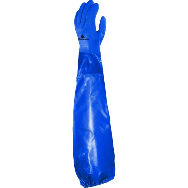 ed103502-89ba-4453-81e8-d70bc0f5fc63-1-800.jpg Mănușă impermeabilă cu fixare - Bumbac - PVC texturat aderent - Calibru : 13 - Lungime : 620 mm , culori: Albastru