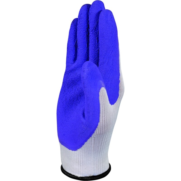 Mănușă tricotată cu strat protector - Poliester - Spumă de latex - Calibru : 13, culoare Alb-Violet