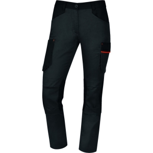 Pantaloni de lucru -  Twill - 63% poliester 34% bumbac 3% elastan, culori: Gri închis-Portocaliu