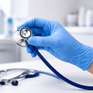 Manusi examinare, nitril, albastre, de unica folosinta, Protect Blue, nepudrate, 100buc / cutie pentru medical, HoReCa, saloane si domeniul industrial, calitate premium