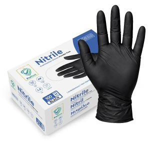 Manusi nitril, negre, de unica folosinta, Protect Black, nepudrate, 100buc / cutie pentru HoReCa, medical, saloane si domeniul industrial, calitate premium