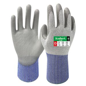 Manusi  COMFORT CUT STAR , tesatura(gauge) 13,  taiere protectie nivel D, Imersie poliuretan pe palma. EN388: 4543 / 4X43D