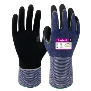 Manusi   STEELCLAD-PRO, tesatura(gauge) 15, palma cu dubla imersie, protectie apa si ulei, foarte durabila, nivel protectie taiere C, rezistenta temperatura de contact de pana la  100 grade Celsius, EN388: 4543 / 4X43C, EN407