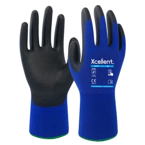 Manusi mecanice Second-Skin LITE STAR, finete tesatura(gauge) 18, imersata in poliuretan pe palma, priza foarte buna si functie "touch screen", EN388: 3121X