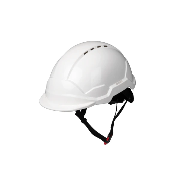 Cască de protecție industrială din ABS, alba, model PHOENIX WIND NO GLASS (fără ochelari integrați).
