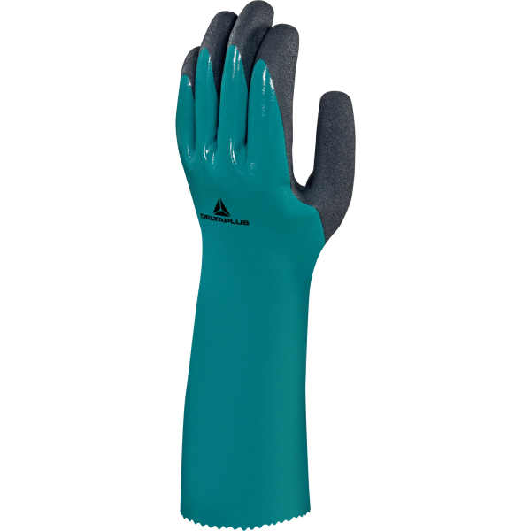 Manusi protectie chimica Delta Plus CHEMSAFE VV835, din material texturat aderent, grosime 1.15 mm, lungime 350 mm