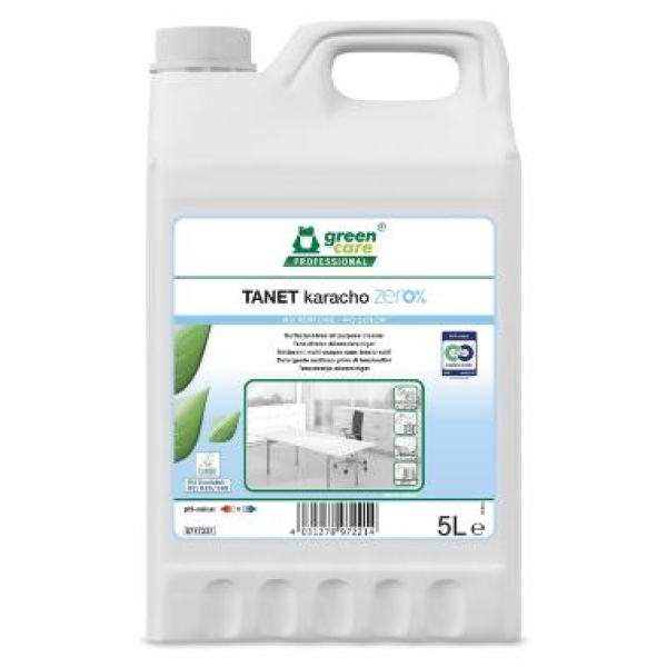 tanet karacho zero 5l Detergent ecologic concentrat, Tanet Karacho Zero, Green Care, pentru mobila,usi, pardoseli, covoare, tapiserii, textile, 5L, certificat Ecolabel, Cradle-to-Cradle, CLP Free, Biodegradabil complet