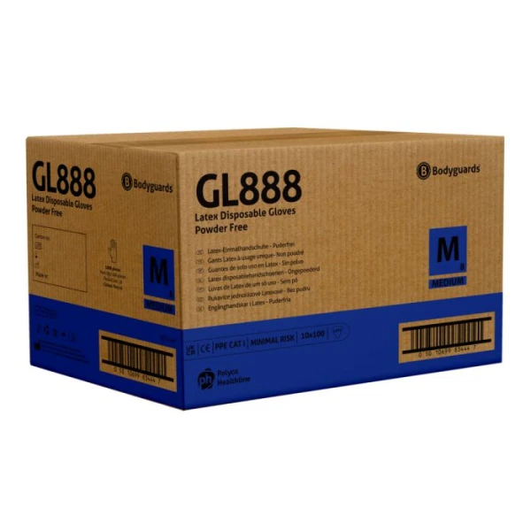 Manusi latex nepudrate de unica folosinta GL888, 0.1 microni grosime, 100/cutie